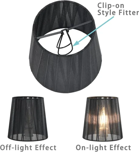 Miniatura 3 de KORA - Juego de 2 pantallas pequeñas con clip para lámpara de pared, barril pequeño, 5.2 x 4 pulgadas x 5.2 pulgadas de alto, cinta orgánica, hechas