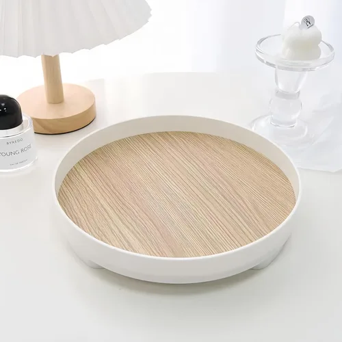 Bandeja decorativa redonda para mesa de café, mesa de entrada, decoración de baño, organizador de escritorio para perfumes, velas, llaves, bandejas