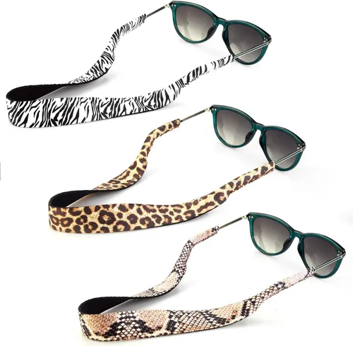 Miniatura 14 de YR Correas de gafas de sol con patrón floral, material de neopreno suave y duradero, retenedores flotantes para gafas, 3 paquetes.