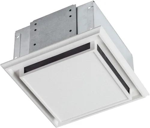 Broan-Nutone 682 - Ventilador de ventilación sin conductos, ventilador de techo o pared cuadrado blanco con rejilla de plástico