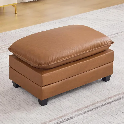 Miniatura 76 de Otomán de Sofá Moderno de Chenille Nube de 35'', Otomán Rectangular para Sofá Seccional Modular, Beige