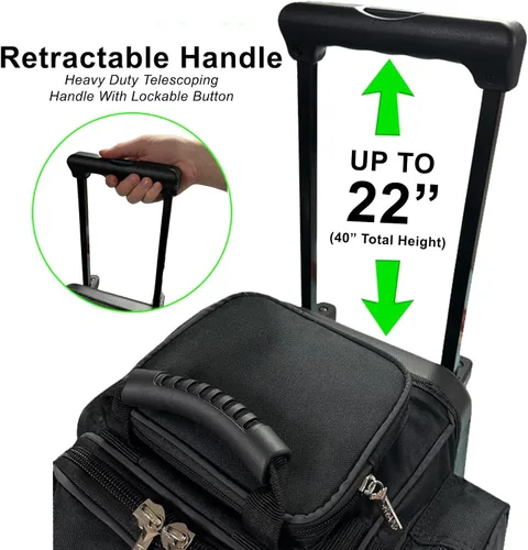 Miniatura 3 de Pyramid Bolsa de Bolos Deluxe de Doble Rodillo para 2 Bolas con Gran Compartimento Separado para Zapatos (Hasta 2 Pares de Zapatos) y Bolsillos
