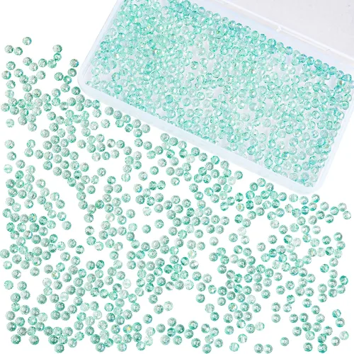 Miniatura 43 de 800 cuentas redondas de cristal de 0.236/0.396/0.394 pulgadas para joyas de bricolaje, ideales para pulseras, collares, colgantes y proyectos