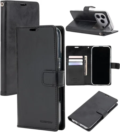 Miniatura 49 de GOOSPERY Blue Moon Wallet para Samsung Galaxy Note 10 Case (2019) Funda de cuero con tapa (Negro)