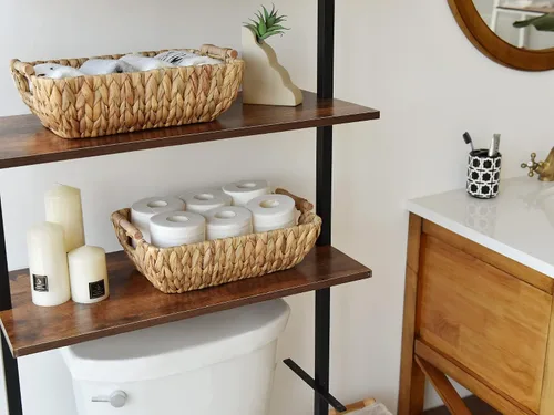 Miniatura 6 de StorageWorks Cesta de almacenamiento de mimbre, cestas de almacenamiento grandes tejidas a mano con asas de madera