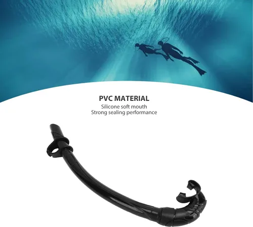 Miniatura 3 de Tubo de esnórquel, cómodo de usar, boquilla cómoda, fácil de respirar, de PVC, buceo para buceo (negro)