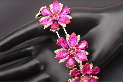 Miniatura 4 de Pulsera elástica de cristal con forma de marquesa, elegante, con forma de lágrima, joyería para novia