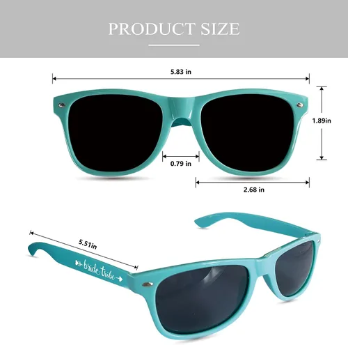 Miniatura 4 de LADY&HOME Paquete de 10 lentes de sol para despedida de soltera, dama de honor y novia para fiesta de novia, despedida de soltera, boda (azul)
