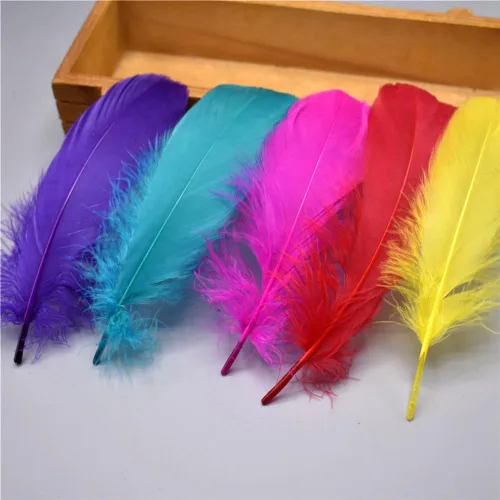 Miniatura 7 de Nature Peppermint Goose Feathers Crafts Plumes Jewelry Clothing Accessories Wedding Decoration Feather Purple 20 Pcs
