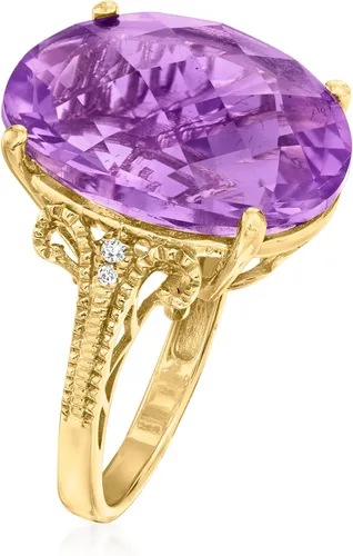 Miniatura 3 de Ross-Simons Anillo de amatista de 1500 quilates en oro amarillo de 14 quilates Gema Amatista