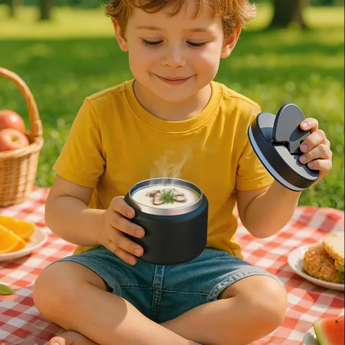 Miniatura 8 de Termo de sopa de 14.5 onzas para comida caliente para niños, tarro de comida aislado al vacío, termo de sopa sin torsiones para comida caliente
