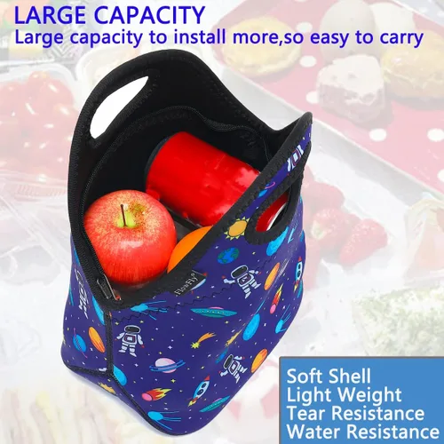 Miniatura 4 de FlowFly Lonchera de neopreno para niños, bolsa suave con aislamiento, mini hielera térmica para niños, niñas, hombres, mujeres, escuela, trabajo