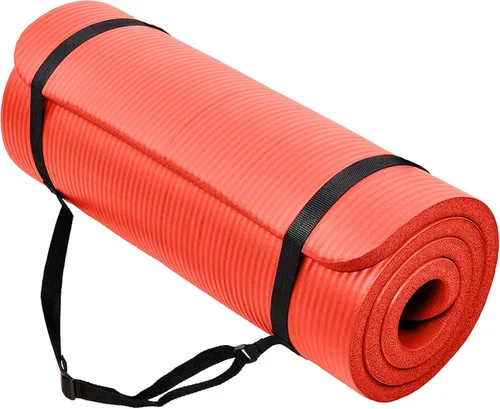 Miniatura 10 de BalanceFrom Yoga Mat, 1-Inch Extra Thick High Density Exercise Mat, Anti-Tear Exercise Yoga Mat with Carrying Strap, Suitable for Various Yoga Azul