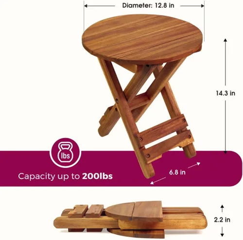 Miniatura 3 de Mesa de patio pequeña, mesa auxiliar plegable al aire libre, mesa auxiliar portátil, mesa auxiliar pequeña, mesa auxiliar, mesa auxiliar pequeña