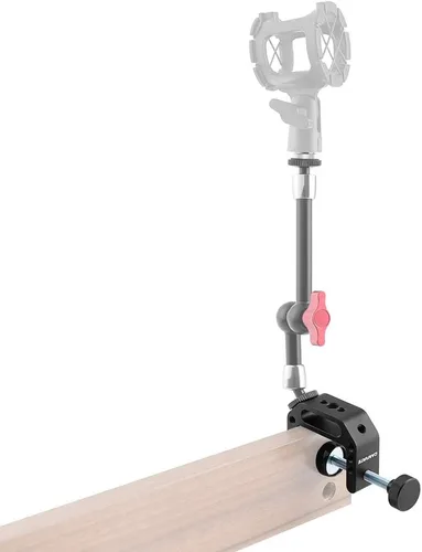 Miniatura 6 de CAMVATE Abrazadera C de aluminio con enchufe hembra de 1/4"-20 y 3/8"-16 para mesas de montaje en escritorio (2 piezas) - 2541