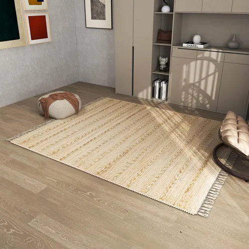 Miniatura 13 de Eco Crave Alfombra de pasillo de yute de 2,6 x 8 pies – Alfombra de diseño geométrico 100% natural de yute trenzada a mano, alfombra de acento