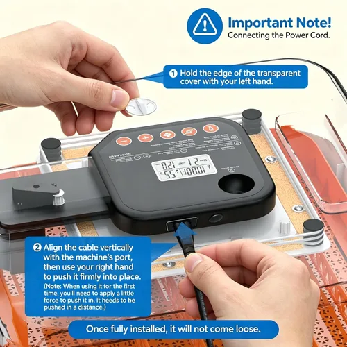 Miniatura 9 de Incubadora de 48 huevos con girador automático, control digital de temperatura y humedad, vela de huevos incorporada, recarga de agua externa
