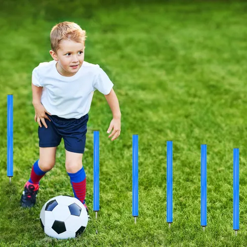 Miniatura 6 de Equipo de bastones de entrenamiento de agilidad, equipo de entrenamiento de fútbol, escalera de velocidad de 20 pies, 6 postes de agilidad, 8 conos