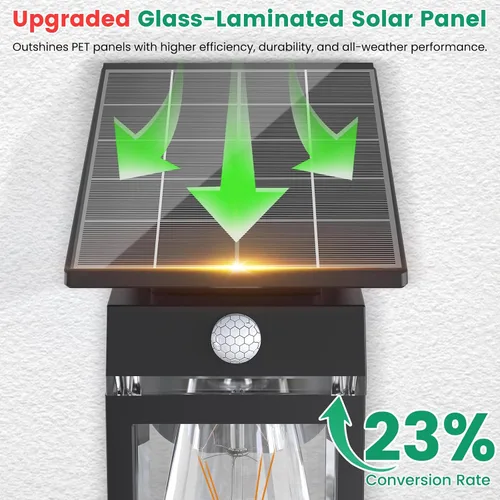 Miniatura 3 de Luces Solares de Porch al Aire Libre, del Anochecer al Amanecer y Luz de Pared con Sensor de Movimiento con Forma de Linterna, 3 Modos IP65