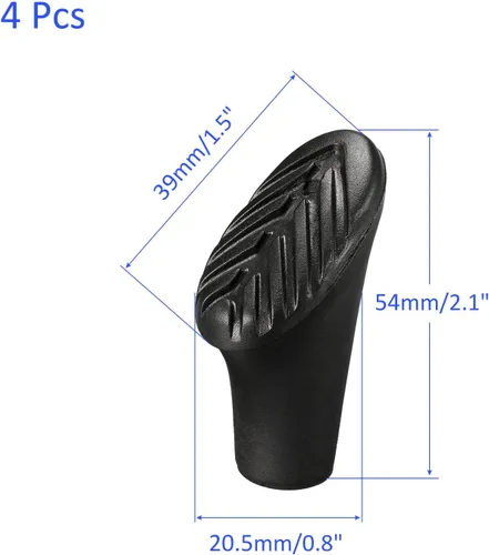 Miniatura 3 de M METERXITY Paquete de 4 puntas de bastón de senderismo – Tapas de repuesto para bastones, puntas de plástico para palos de esquí, aplicables a