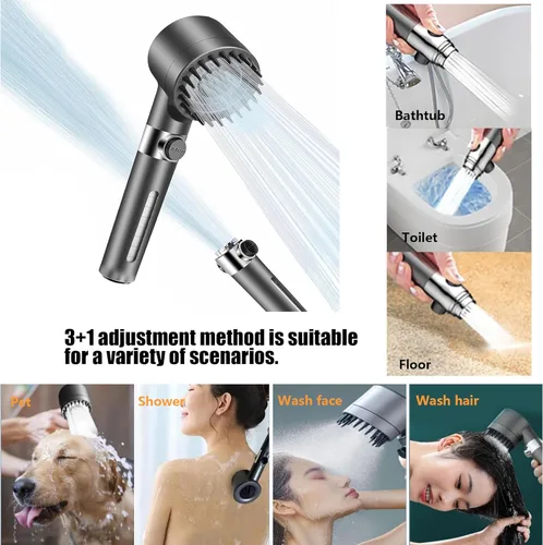 Miniatura 7 de Ion Drops Cabezal de Ducha Filtrado con Portátil, Flujo de Agua de Alta Presión y 3 Modos de Rociado, 5 Filtros Reemplazables, 2 Mangueras de Lavado