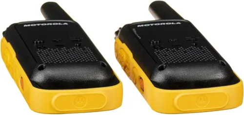 Miniatura 4 de Motorola Talkabout T470 Radio bidireccional Paquete de 10 walkie talkies negro/amarillo con 12 auriculares PTT Curl