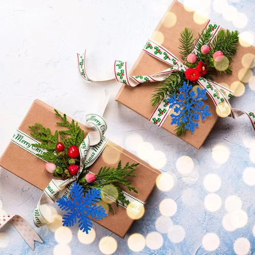 Miniatura 5 de 36 piezas de decoraciones navideñas de copos de nieve con purpurina, copos de nieve, adornos de Navidad, copos de nieve de plástico, decoraciones