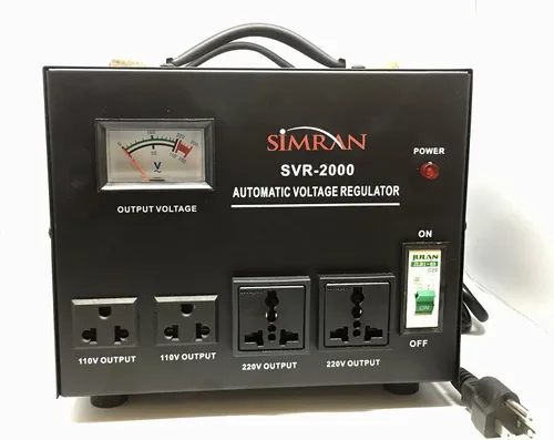 Miniatura 5 de Simran Transformador de voltaje Convertidor de potencia Regulador Estabilizador Convertidor de potencia Negro (SVR-1000)