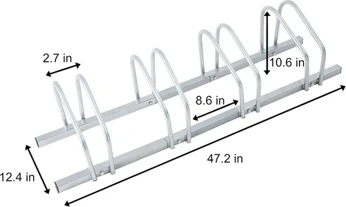 Miniatura 7 de SDADI 4 Bicicletas De Piso De La Bicicleta De Parking Rack De Soporte De Almacenamiento Ajustable Interior - Plata
