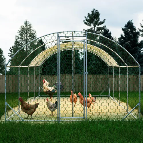 Miniatura 8 de Gallinero de metal grande, jaulas de gallinero con cubierta impermeable y anti-ultravioleta para exteriores