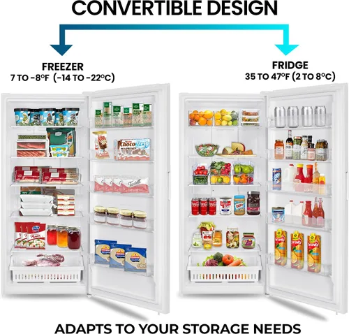 Miniatura 3 de Kenmore - Refrigerador/congelador vertical, convertible, 4 estantes, listo para garaje, almacenamiento de carne, descongelación automática