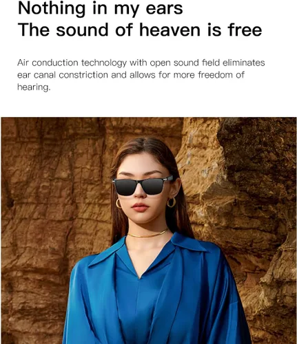 Miniatura 4 de Traducción de lentes inteligentes AI con lentes fotocrómicas, soporte de lenguaje en tiempo real, gafas de audio de oreja abierta para música