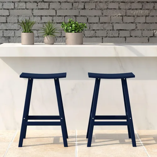 Miniatura 35 de WestinTrends Malibu - Juego de 2 taburetes para sillín para exteriores/patio, 24 alturas, color rojo