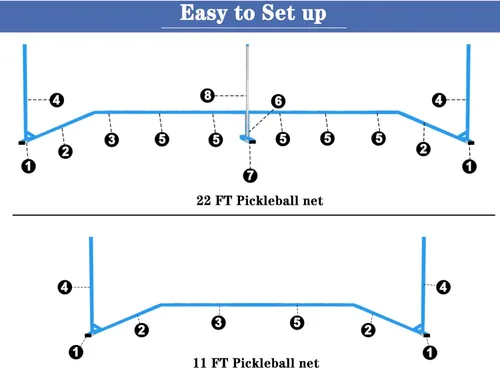Miniatura 7 de Zdgao Portable Pickleball Net for Driveway, 22FT Regularion Size Pickle Ball Net with Pickleballs and Carry Bag, Easy Setup for Indoor Gym, Outdoor