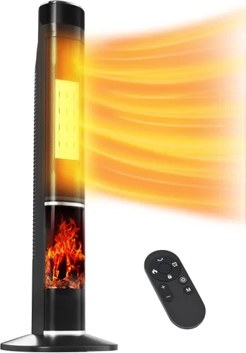 Uthfy Calentador de espacio de 32 pulgadas para habitación grande, calentadores eléctricos portátiles de torre de 1500 W para uso en interiores,