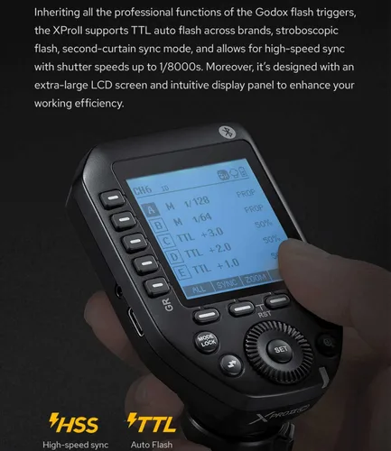 Miniatura 2 de Godox XProII-S - Transmisor de disparador de flash inalámbrico para cámaras Sony, 2.4G TTL-Convertidor manual HSS 1/8000S función Bluetooth, bloqueo