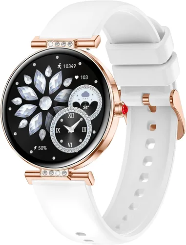 Miniatura 10 de Yihou Relojes inteligentes para mujer, rastreador de actividad física, reloj de fitness con monitor de frecuencia cardíaca, monitoreo del sueño, Rojo
