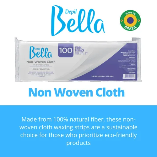 Miniatura 2 de Depil Bella Tiras de cera de tela no tejida 100% fibra natural Para depilación en casa y uso profesional (100 tiras)