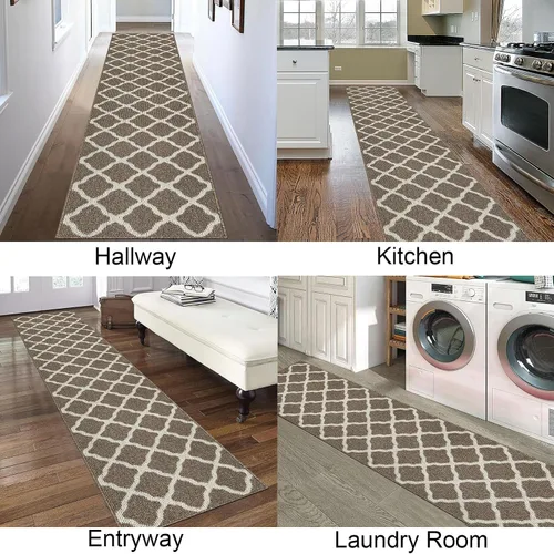 Miniatura 7 de SHACOS Alfombra de pasillo lavable de 2 x 8 pies, con parte trasera de goma antideslizante, resistente a las manchas, alfombra de cocina