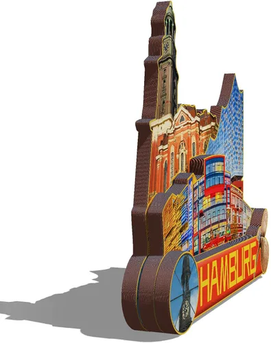 Miniatura 2 de Imán de madera de Hamburgo de Alemania 3D para nevera, recuerdos coleccionables, decoración hecha a mano, artesanías 2