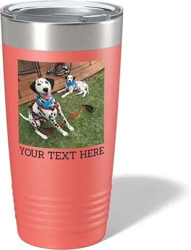 Miniatura 17 de Vaso personalizado de 20 onzas (17 colores) con foto impresa con aislamiento térmico de acero inoxidable recubierto de polvo con tapa, regalo
