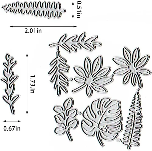 Miniatura 2 de Troqueles de corte de hojas de metal, troqueles de plantas de flores, plantillas en relieve, molde de plantilla para tarjetas de álbumes de recortes