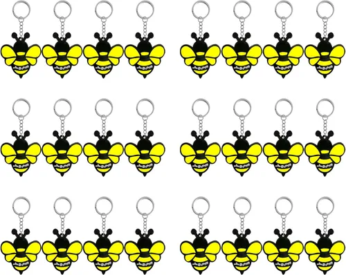 Paquete de 24 bonitos llaveros para fiestas de abejas de miel, abejorro, mamá a abeja, Oh Babee, Baby to Bee baby shower, abeja adulta, abeja reina,