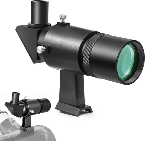 Miniatura 10 de Astromania Alcance iluminado para telescopio, Alcance de 9x50 directo sin corrección de imagen, lente FMC para telescopio con retícula de doble