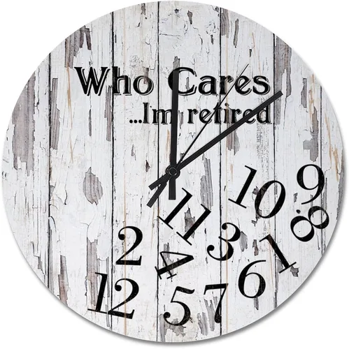 Miniatura 28 de Reloj de pared de madera rústica personalizado de 10 pulgadas, silencioso sin tictac, funciona con pilas, para sala de estar, dormitorio, cocina, En