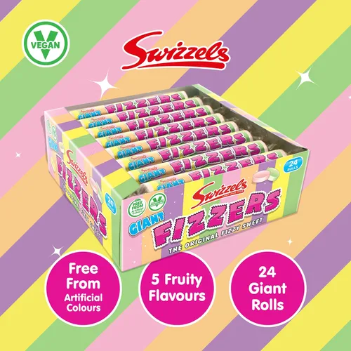 Miniatura 6 de Swizzels Giant Original Fizzers Sweet 24 rollos en caja