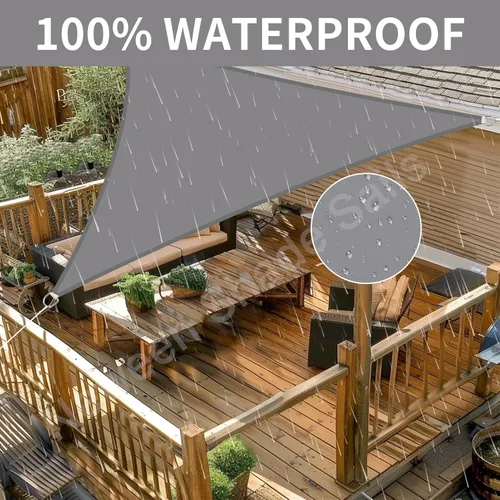 Miniatura 2 de Neween Toldo tipo vela triangular de 6 pies 7 pulgadas x 6 pies 7 pulgadas x 6 pies 7 pulgadas, impermeable, para patio, terraza, pérgola, para Gris