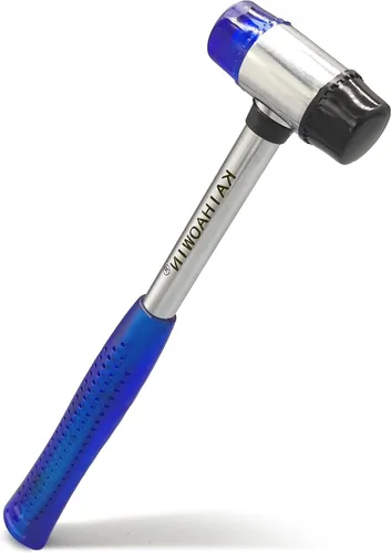 KAIHAOWIN Mazo pequeño de goma de 25 mm de doble cara con cabeza de nylon de plástico duro/blando sin marcas, martillo de goma para joyería, cuero,