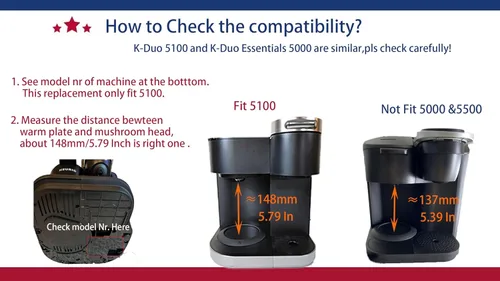Miniatura 4 de Repuesto de cafetera de 12 tazas compatible con Keurig K-Duo Coffee Machin 5100, no compatible con Keurig Essentials y todas las cafeteras G2 K duo