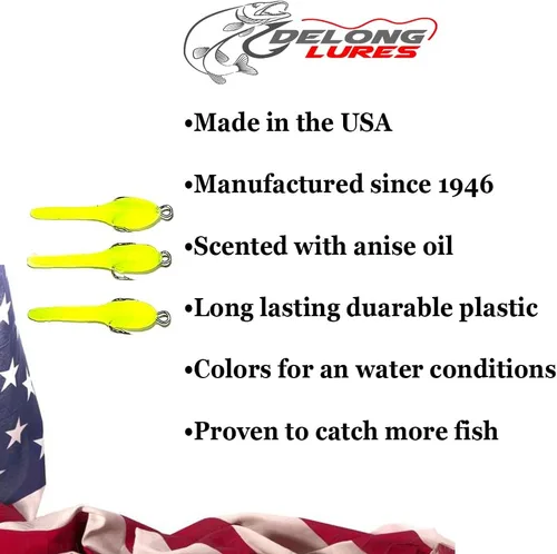Miniatura 5 de DELONG LURES: Bluegill - Señuelos de pesca hechos en Estados Unidos, paquete de 12 señuelos de renacuajo preaparcados de 1.5 pulgadas para pesca